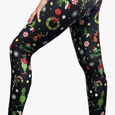 Christmas Leggings for Women,Ugly Christmas Workout Pants Printed Holiday